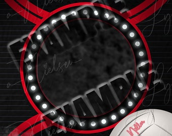 VolleyBall Perforated Circular Lights Sports Background, Digital Sports Template, Digital Photo Template