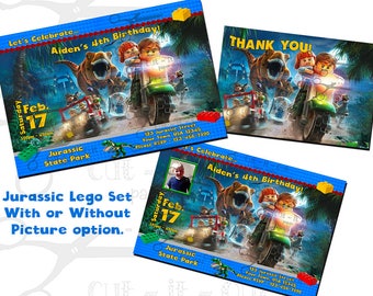 Lego birthday invitations, Jurassic Lego party invitations, Lego invitation, Jurassic invitation, lego birthday