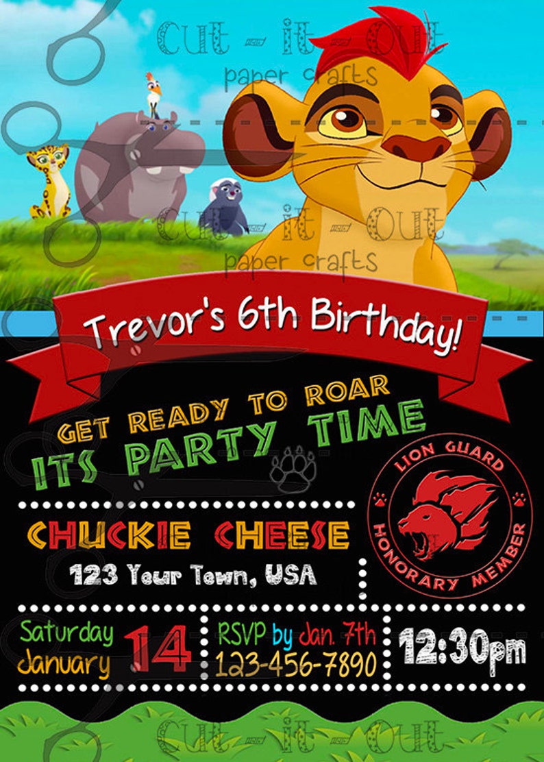 LION GUARD Digital Birthday Invitation Etsy