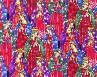 Virgin Mary Cotton Quilt Fabric: Our Lady of Guadalupe, Rare, Out of Print, Kaufman