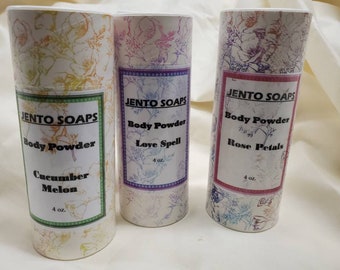 All natural homemade body powder, talc free powder, arrowroot powder, body powder with clay, one of five items