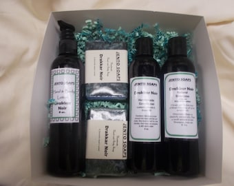 Men's Gift Set, Drakkar Noir Gift Set, All Natural Royalty Shampoo and Lotion, Homemade Soaps, Fathers Day Gift, Hand Crafted, Spa Gift Set