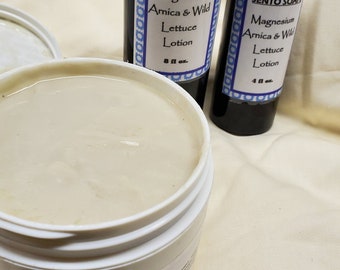 Magnesium, Arnica, Wild Lettuce Hand and Body Lotion, homemade lotion, Arnica lotion, magnesium lotion, gift, spa