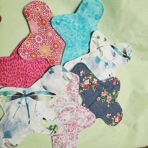 Assorted 9&quot;, 5 layer pantiliner with PUL fabric. Panty liner, perfect for light incontinence, Cam snaps