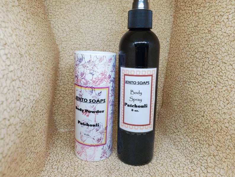 Patchouli gift collection, patchouli lotion, body mist, body powder, soap and bubble bath image 6