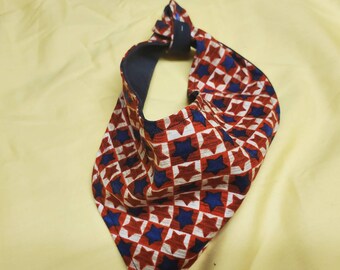 Red, White and Blue Dog Bandanna with Stars, Pet Bandanna, Cat Bandanna, tie closure with cam snap to secure,Doggie Bandanna, dog owner Gift