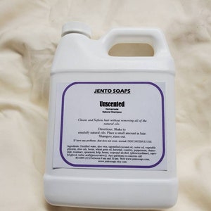 Bulk Homemade shampoo in large container, handmade in small batches, rinses out easily, choose from 5 different scents