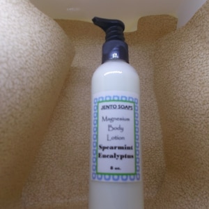 Spearmint Eucalyptus Magnesium Body Lotion, Magnesium Body Lotion, in two sizes,  Hand and Body Lotion, Mineral Rich, Magnesium Lotion, Gift