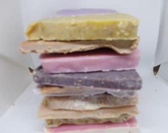 Cold Process soap ends and pieces, 24 ounces of homemade soaps, artisan soap, discounted hand made soap,bath and body, soap gift,thin soaps