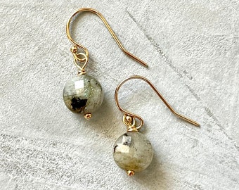 14kt Gold Filled Labradorite Drop Earrings, Natural Drop Earrings, Stone Earrings, Gift for her earrings, gemstone, caridy