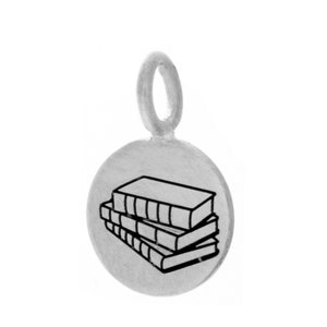 Silver Stacked Books Charm, Book Lover Gift, Teacher Gift, Teacher Appreciation, Librarian Gift, Back to School