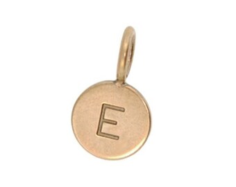 14k Solid Gold Initial Charm, Tiny Gold Initial Charm Gift For Mom Mothers Day Personalized