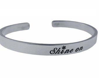 BFF Birthday Gift, Silver Cuff Bracelet Personalized, Names, Secret Message, Hand Stamped, Inspirational, Valentines Day