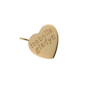Gold Heart Charm 14K Personalized Pendant image 3