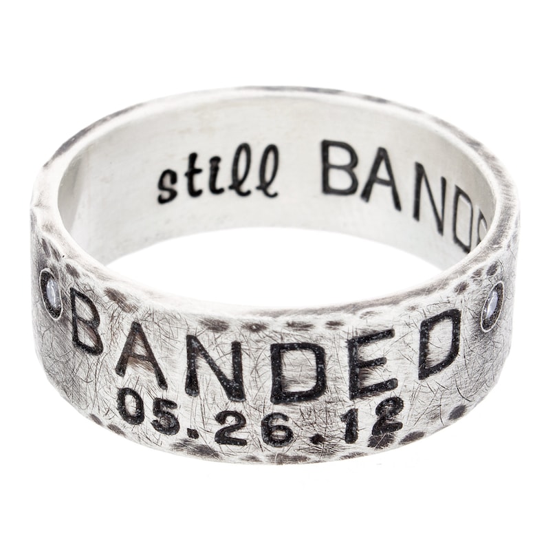 Sterling Silver Duck Band Ring Personalized Hand Stamped Etsy