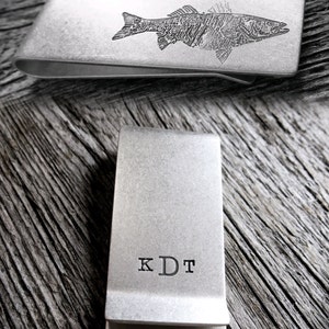 Custom Engraved Money Clip, Personalized Silver Metal Wallet, Hand Stamped Message, Custom Father's Day Gift for Outdoorsman image 2