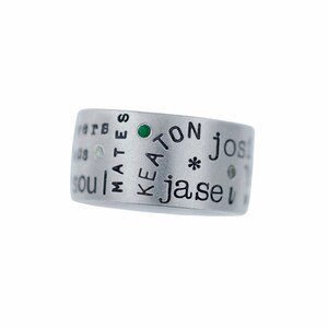Custom Silver Ring, Wide Band Ring, Birthstone Ring for Mom, Personalized Rings for Women Sterling Silver, Kids Names Ring, MetalPressions image 3