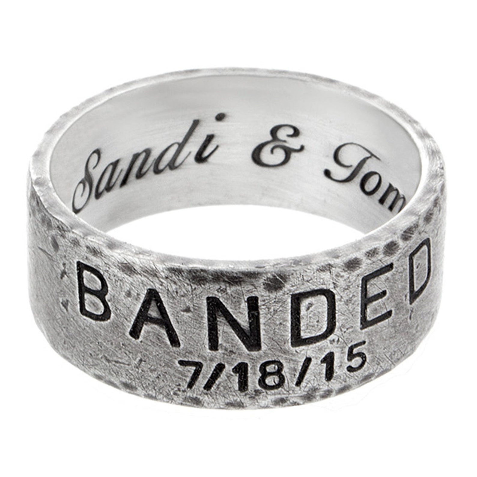 Custom Wide Sterling Silver Duck Band Wedding Ring Set Etsy