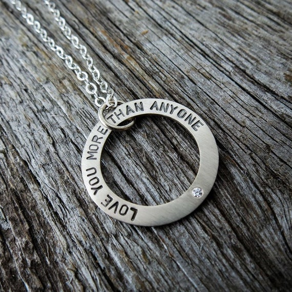 White Gold Necklace Personalized Circle 