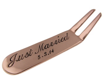 Golf Gifts for Men Personalized Solid Gold Divot Repair Tool, Personalized Wedding Gift, 65th Birthday, Anniversary, Custom Engraved Artisan