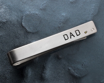 Mens Custom Fathers Day Gift Personalized Tie Clip, Tie Bar, Husband Gift, Father's Day Gift, Wedding Gift for Him Birthday