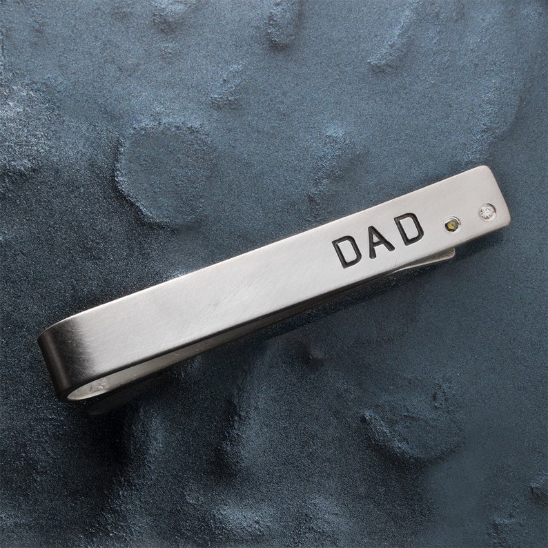 Mens Custom Fathers Day Gift Personalized Tie Clip, Tie Bar, Husband Gift, Father's Day Gift, Wedding Gift for Him Birthday image 1