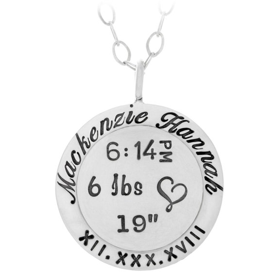 Birth stat necklace for mom deals