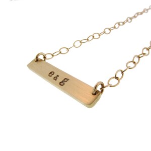 14K Medium Polished Edwardian Script Bar Necklace-WBC-XNA1219Y