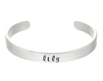 Sterling Silver Bracelet for Toddler, Kids Name Bracelet for Girls, Personalized Cuff Bracelet, Baby Name Bracelet, Secret Message Cuff