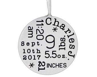 Baby's Birth Necklace, Baby Birth Stats Necklace, Baby's Birth Weight Necklace, Birth Announcement, Mother's necklace, New Mom Gift