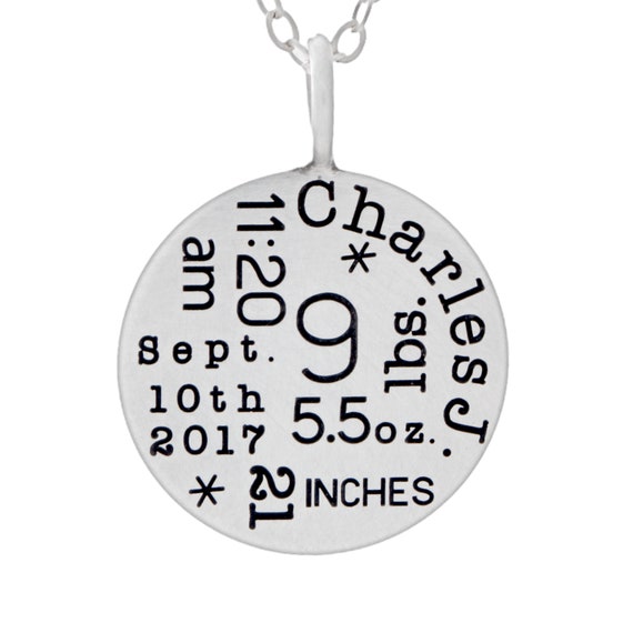 Buy Baby s Birth Necklace Baby Birth Stats Necklace Baby s Birth