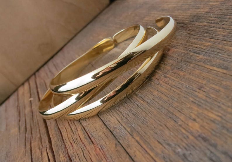 18K Gold Bracelet, 18K Gold Cuff Bracelet, Personalized 18k Gold Cuff, 18K Solid Gold Cuff, 18k Yellow Gold Cuff, Womens 18K Gold Bracelet image 4