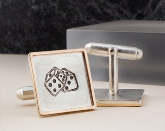 Custom Gift for Boss, Cuff Links, Personalized Cufflinks for Dad, Mixed Metal Cufflinks, Mens Accessories, Monogram Wedding Gift for Him