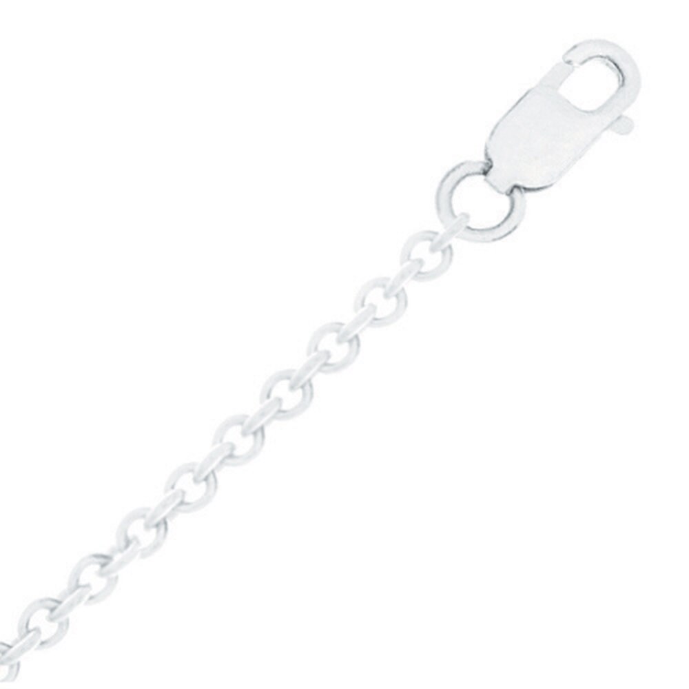 Silver Necklace - Solid 925 Chain - Oval Flat Link Cable Silver Necklace - Solid 925 Chain - Oval Flat Link Cable