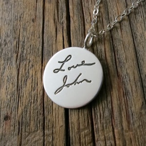 Handmade Jewelry, Father&#39;s Day Gift, Loss of Father, Remembrance Jewelry, Father Memorial Gift, Custom Sympathy Engraved Handwriting Jewelry