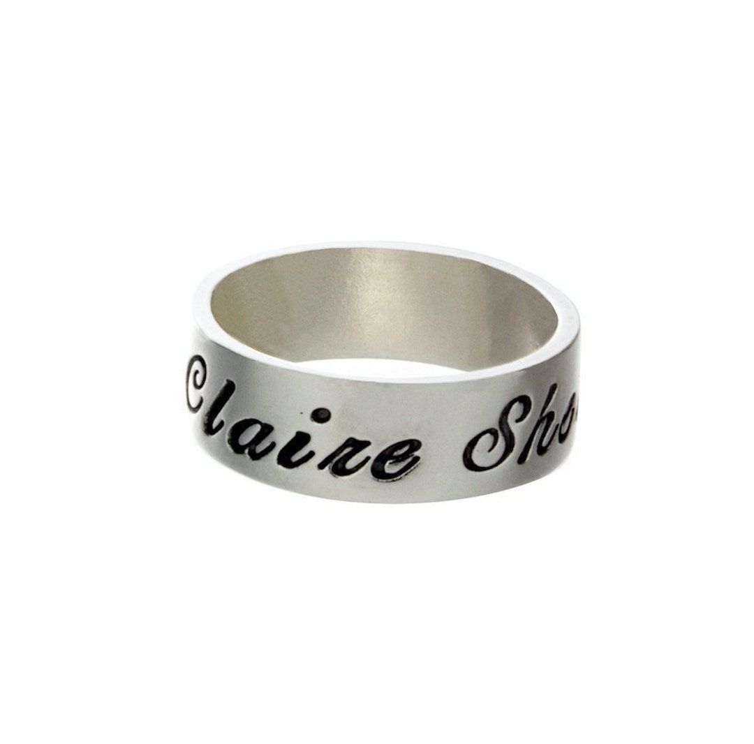 Sterling Silver Ring Personalized With Name, Date, Initials, Unisex ...