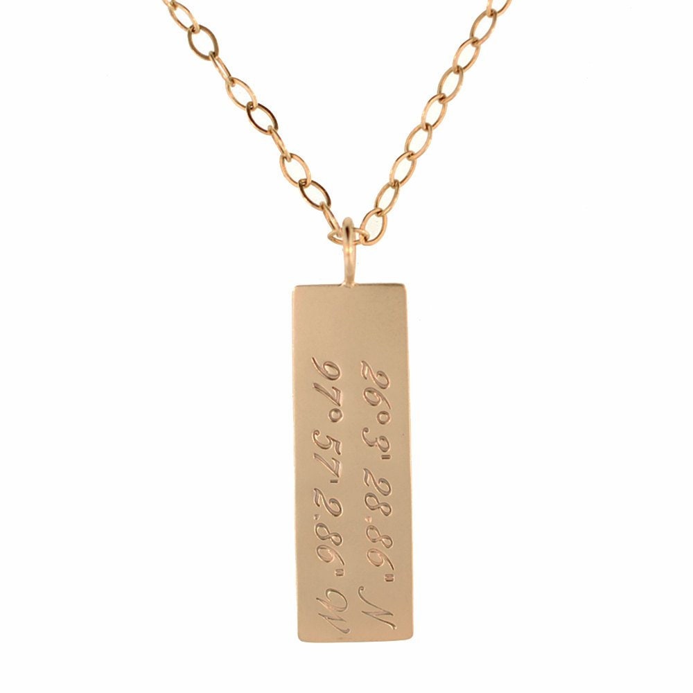 14K Solid Gold Dog Tag Necklace for Men 