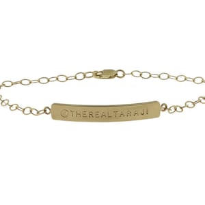 Valentine Gift for Her  Nameplate Bracelet  14K Gold image 3
