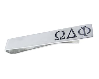 Greek Life Silver Tie Clip Personalized Sterling Men's Jewelry Accessories Engraved Message Custom Engraved Artisan Hand Crafted Fine