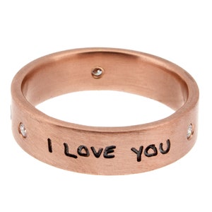 Handwriting Engraved on Ring, I Love You Memory Jewelry, Forever Ring with Signature, Personalized Signature Jewelry, Sweatproof Band