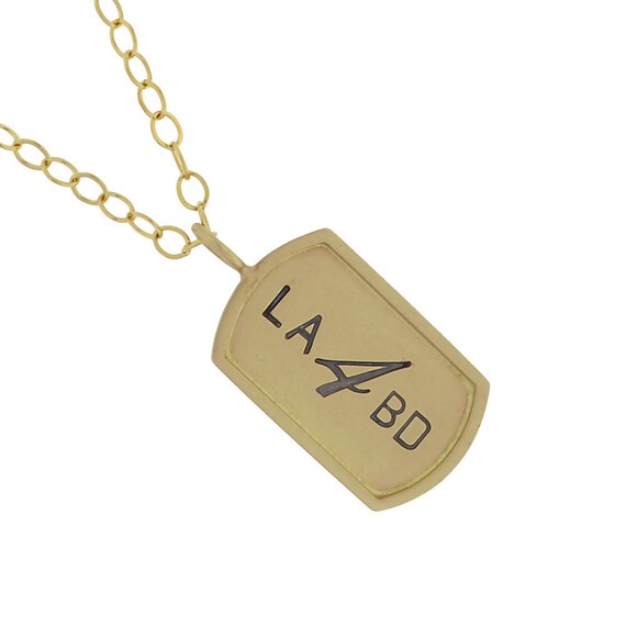 Gold Dog Tag Pendant Dog Tag 