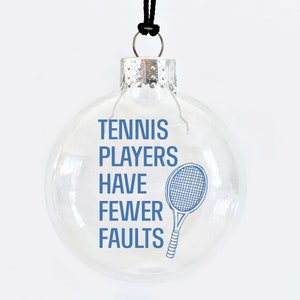 tennis faults see-through glass ornament