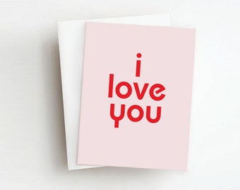 love you red greeting card