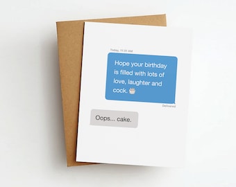 autocorrect cake birthday card