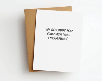 new ring congrats funny engagement greeting card