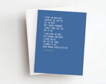 sorrow walked with me quote sympathy greeting card