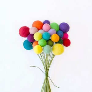 rainbow felt ball flower 24 pc. bouquet
