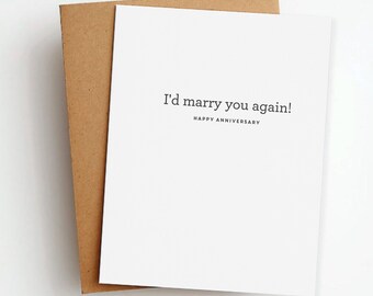 i'd marry you again happy anniversary greeting card