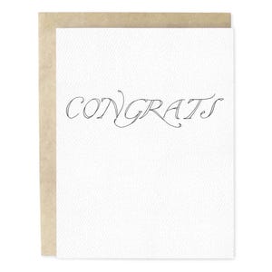 Congrats Script Simple Hand-Illustrated Greeting Card