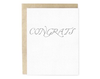 Congrats Script Simple Hand-Illustrated Greeting Card